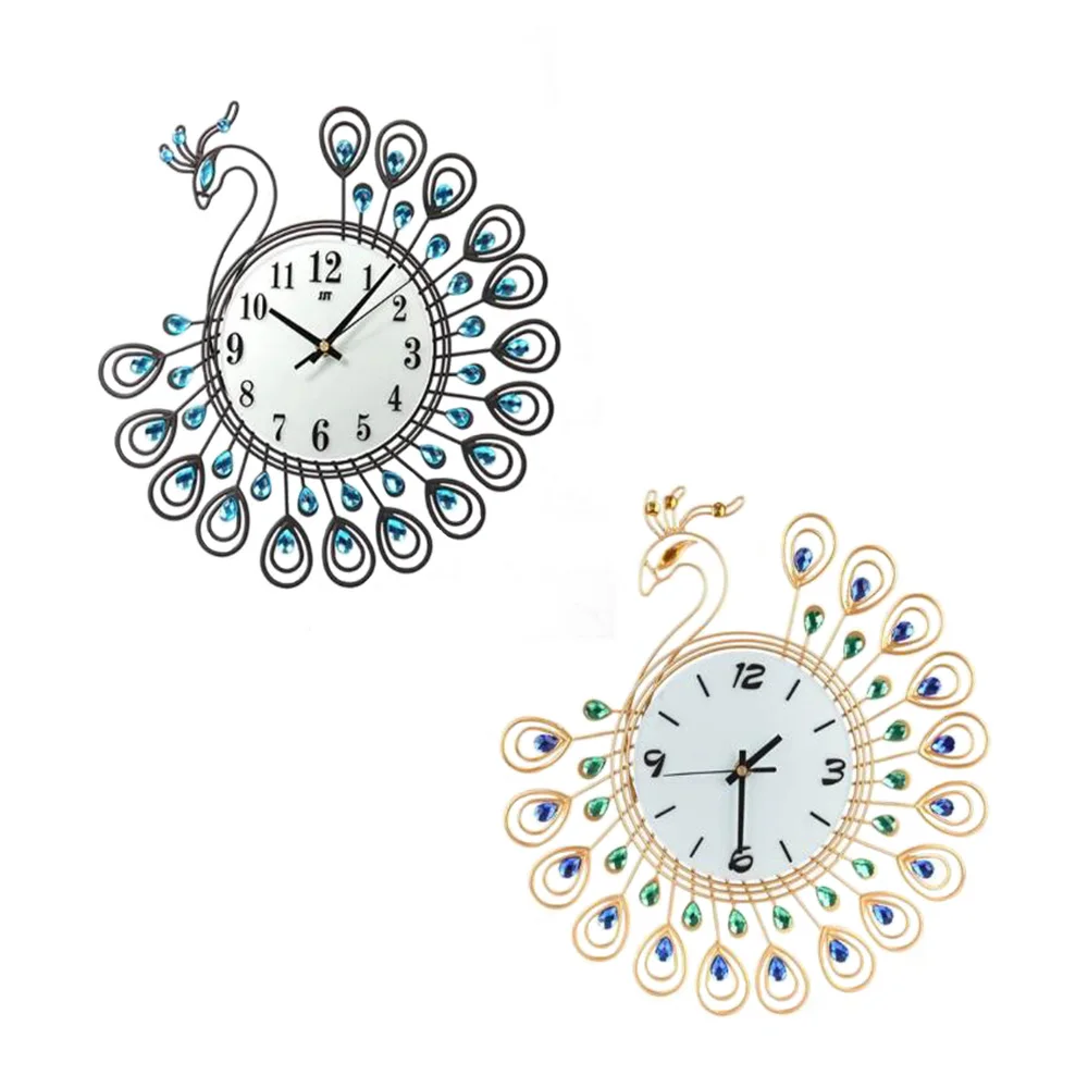 Большие 3D золотые бриллиантовые металлические часы для украшения дома гостиной