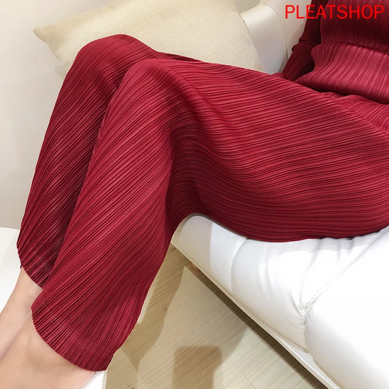 

Miyake Pleated Straight-leg Pants Women's Loose-Fit Spring And Summer New Style High-waisted Slimming Drape Loose Pants