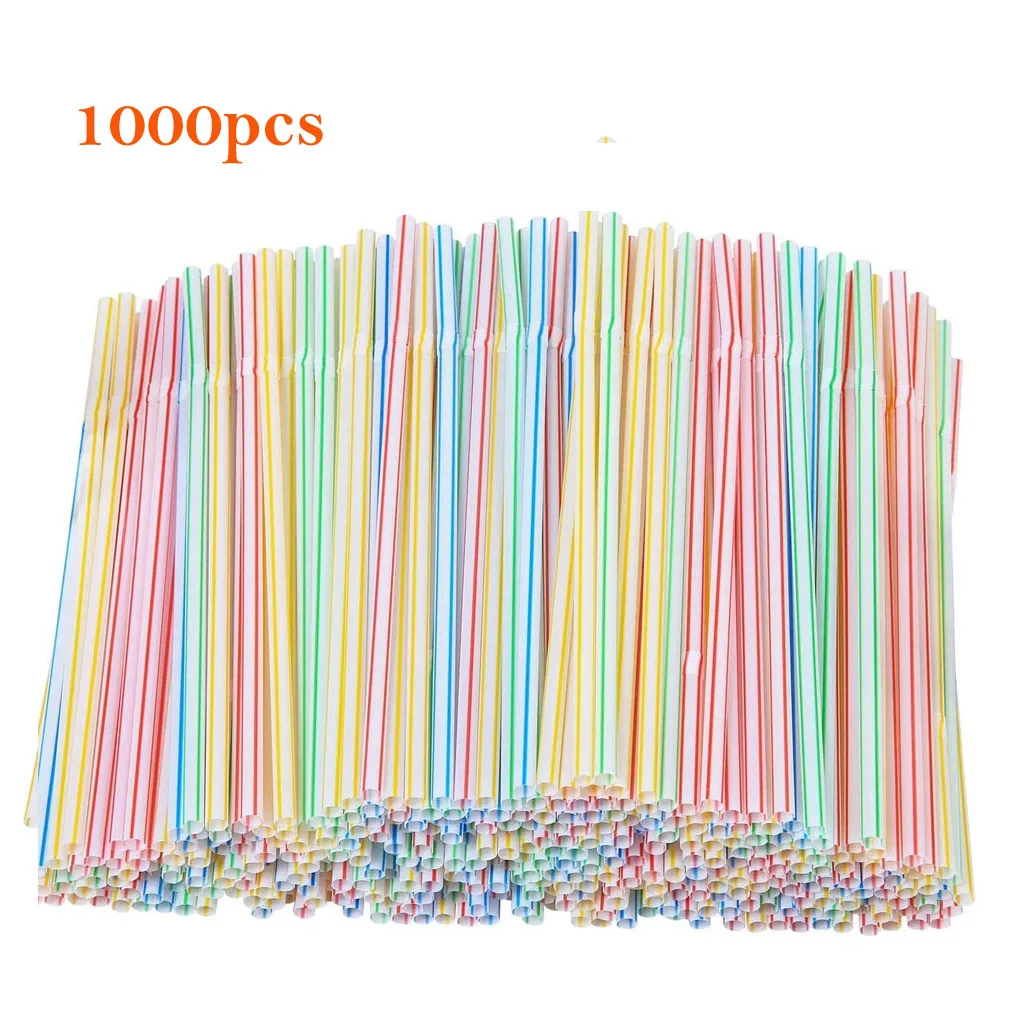 

1000 шт./упаковка, разноцветные регулируемые трубочки для напитков