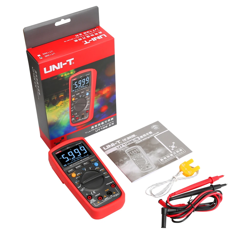 

UNI-T UT139S True RMS Digital Multimeter Auto Range Handheld Tester 6000 Count Voltmeter Temperature Resistance Meter