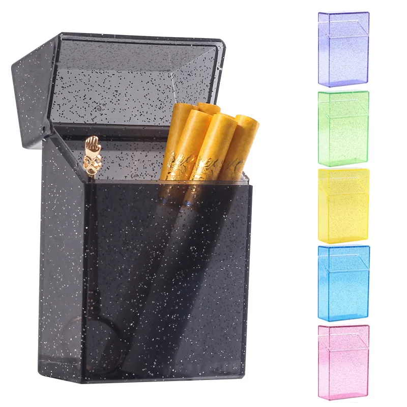 Snowflake Cigarette Case Portable Carrying Cigarette Case Moisture-proof and Pressure-proof Plastic Shiny Personality Cigarette