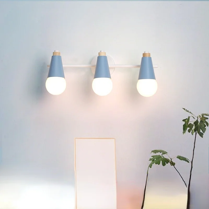 

Modern Bathroom Mirror Front Lamp Rotating light Head Wall Lamp Dressing Table Makeup Lamp Bedside Study Room Lamp for Home
