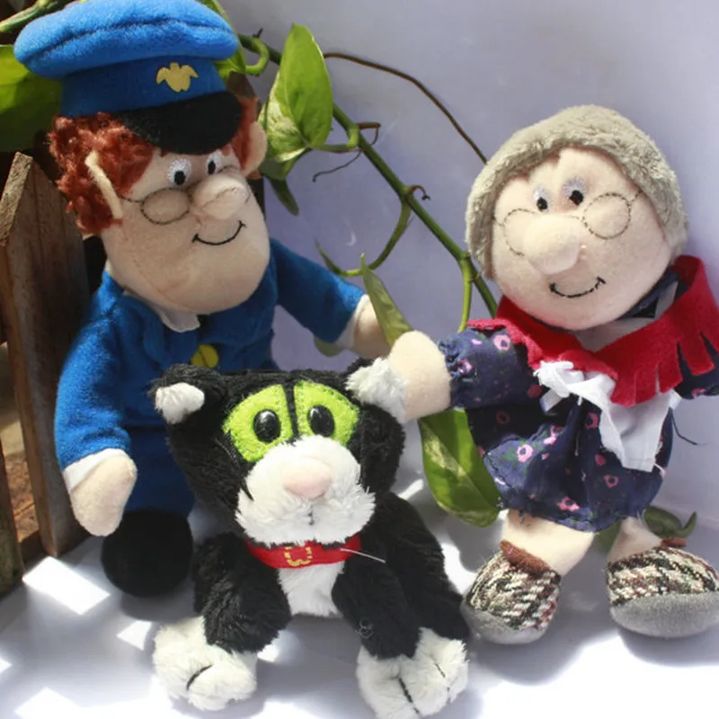 Juguete de peluche de dibujos animados de la serie Postman Pat, tama&ntilde;o Mini por debajo de los 10cm, mu&ntilde;ecos de peluche para dedos, 3 estilos por juego-0