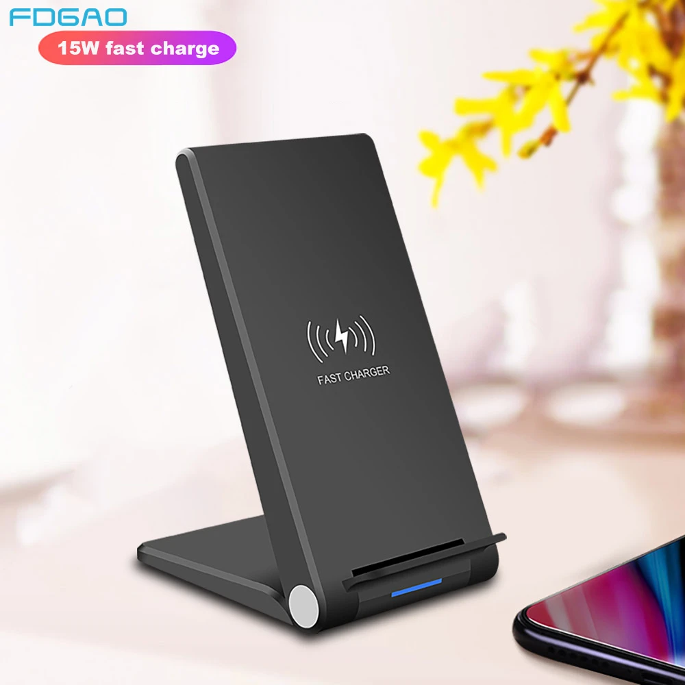Беспроводное зарядное устройство FDGAO 15 Вт Qi для Samsung S9 S10 iPhone 11 Pro X XS Max XR 8 Huawei Mate 30 P30