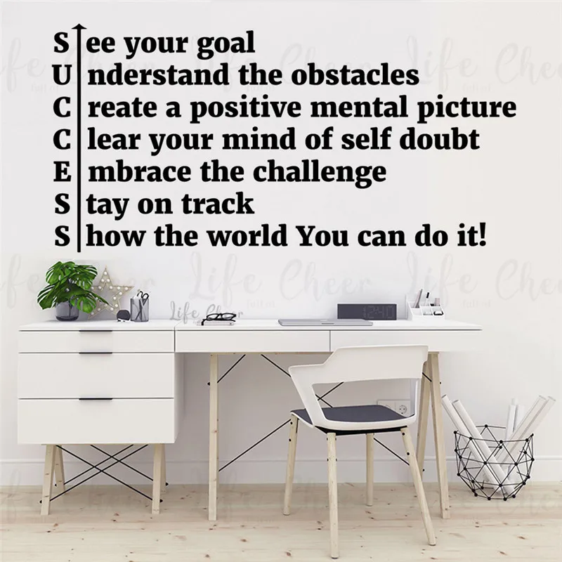 Успех наклейки с надписью увидеть свою цель винил наклейка офис класс