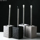 Набор щеток для туалета на керамической основе, аксессуары для ванной комнаты, практичный инструмент для чистки, чистящая щетка из нержавеющей стали с длинной ручкой