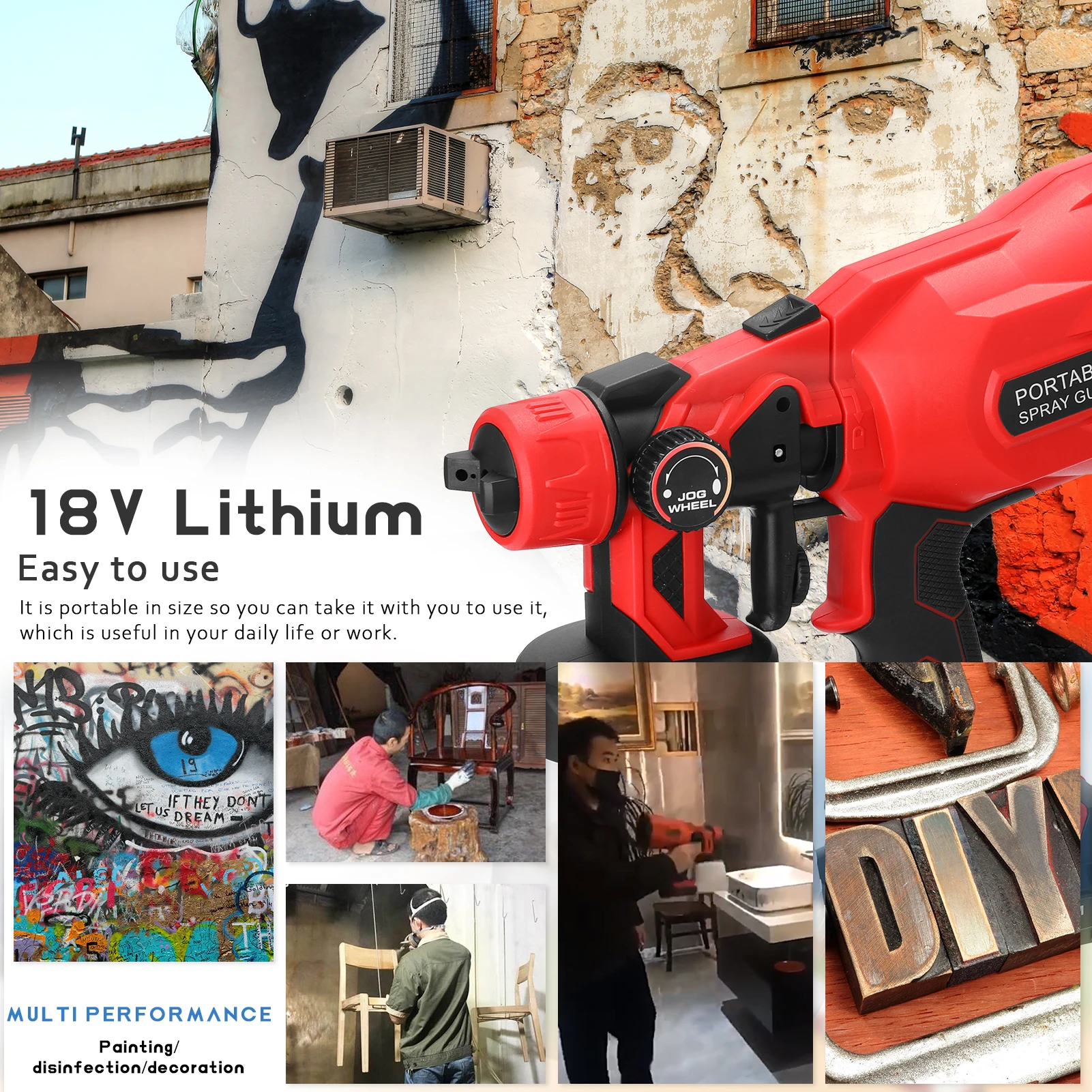 

18V Portable Electric Spray Machine Home Household Indoor Outdoor Office Hotel Sterilizing Spray Tool Multifunction Utility Tool