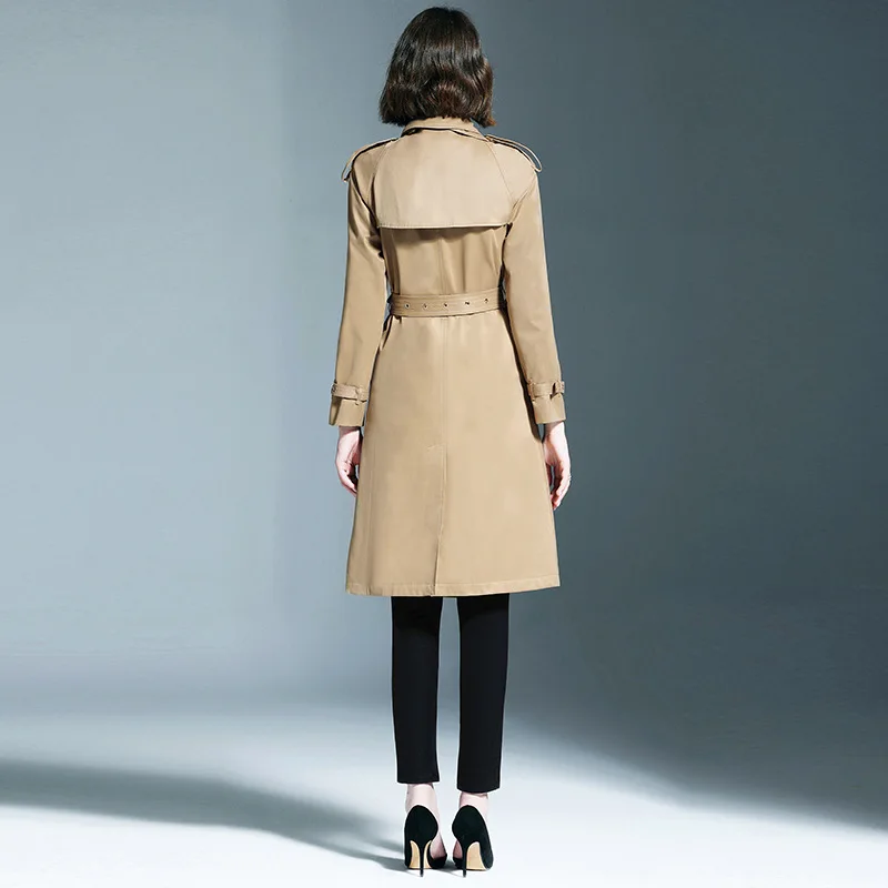 BURDULLY 2020 женская одежда на весну и осень Однотонный женский длинный двубортный