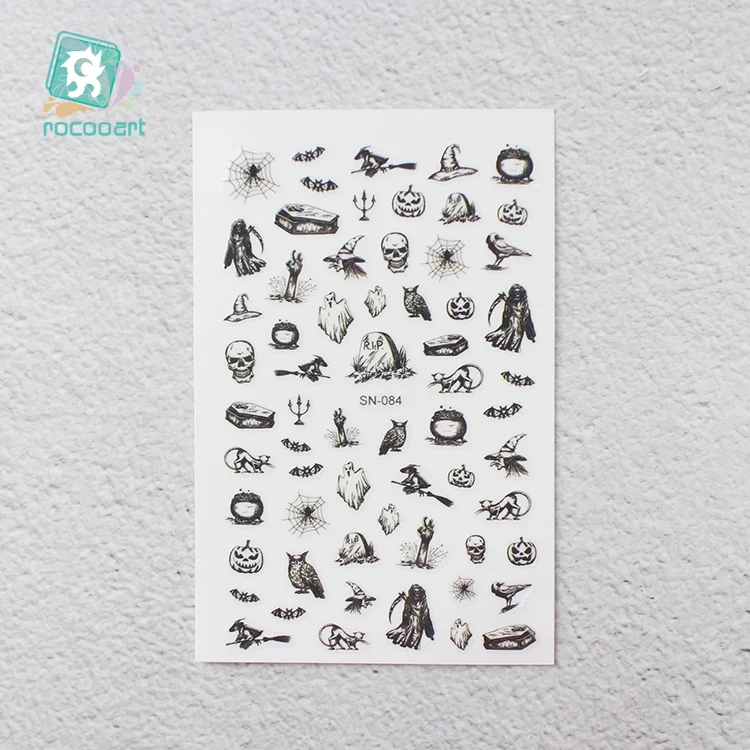 

1pcsLatest Halloween Safety Luminous Manicure Decals Nail Art Stickers Halloween Cat Design Nail Self-adhesive DIY Tips Stickers