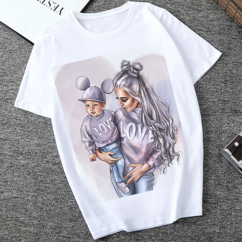 

Women's T-shirt Harajuku Trend Love Super Mom Female T-shirt Summer Tshirt Print Short Sleeve Shirt Tshirt Female Fun Tops Tee