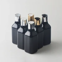 200ml black empty plastic bottles with gold silver press cap travel size cosmetic shampoo bottle skin care tools personal care