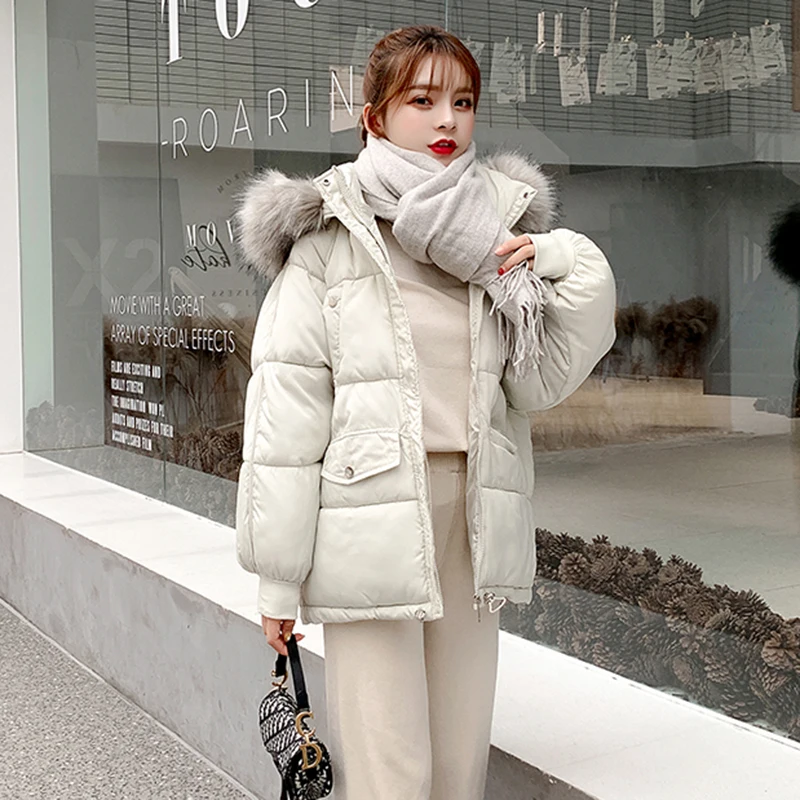 

Женские зимние куртки с капюшоном, плотное теплое зимнее пальто, короткий пуховик, Женская куртка на меху, большое меховое пальто на подклад...