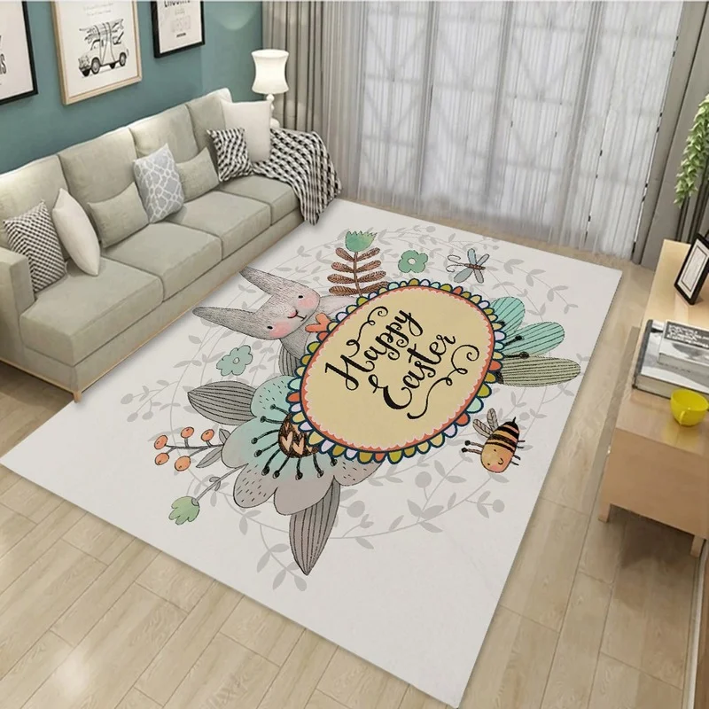 

Miracle 3D Printing Rabbit Carpet Living Room Carpet Children's Bedroom Decorative Rug Living Room Rug Floor Mat Bath Mats Home