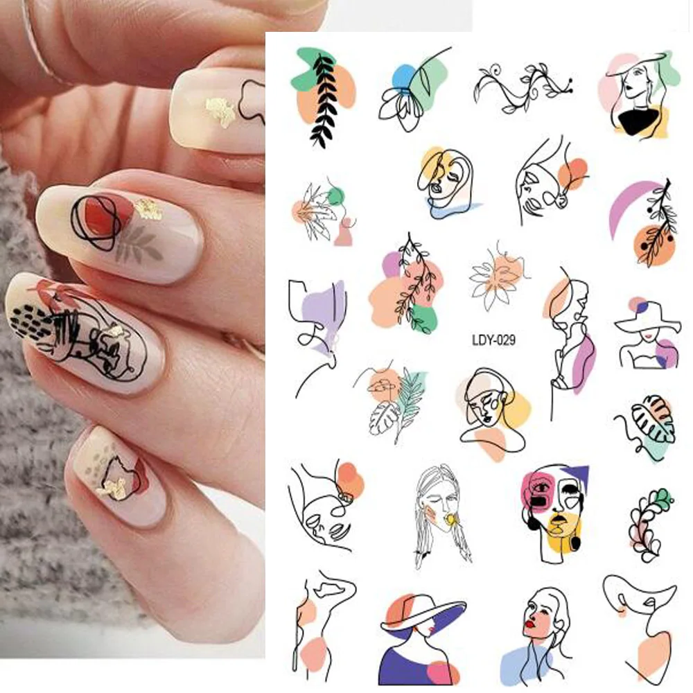 

12PC(Each=9.5*6.5cm) Nail Art Sticker American Style/Sunflower/Daisy/English Letter/Four Leaf Clover/Beauty...Wraps Stickers @56