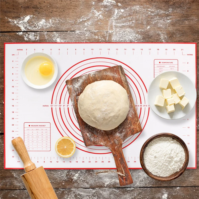 Силиконовый коврик для выпечки 3 шт. теста пиццы со шкалой кондитерский кухонный