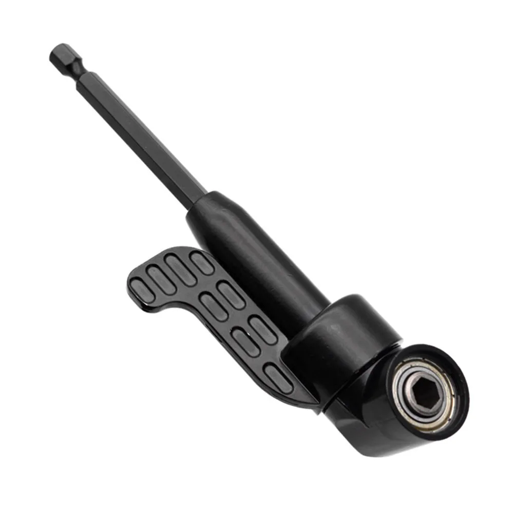 

Black 1/4 Inch Hex Shank Drill Bit Angle Driver 105 Degree Right Angle Driver Screwdriver Extension Socket Holder Adaptor