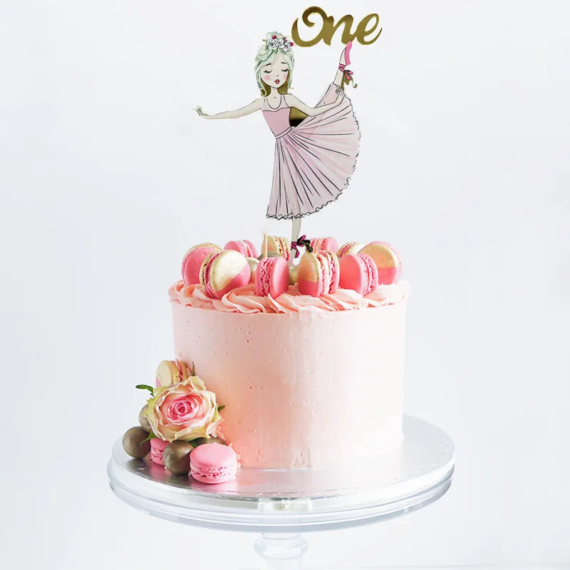 Ins танцующая девушка день рождения торт Топпер детский акриловый С Днем Рождения