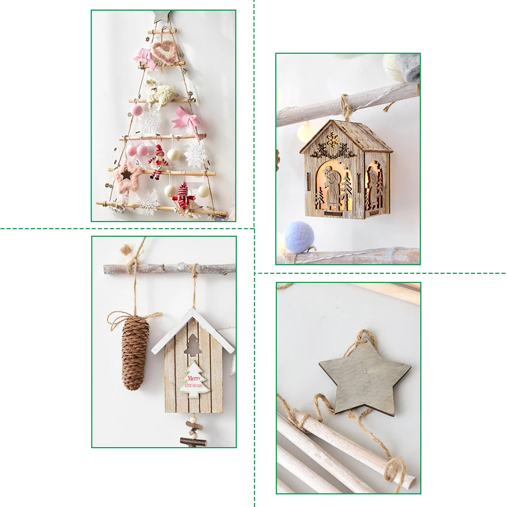 DIY Wooden Christmas Tree Nordic Style Artificial Fake Kids Gifts Ornaments Wall Hanging Decor For 2020 new Year | Дом и сад