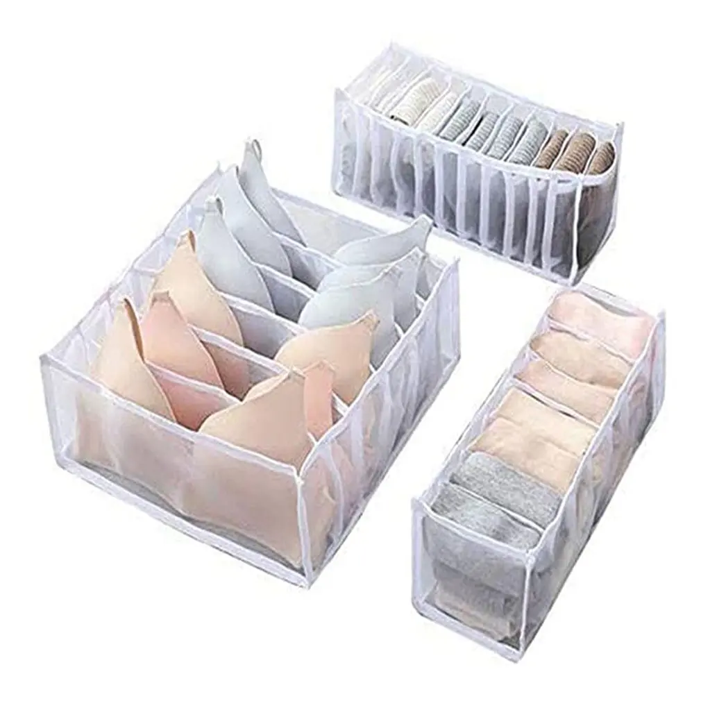 

Underwear Organizer Bra Panty Clothes Storage Box For Wardrobe Drawer Household Separated Underwear Storage Foldable Drawer