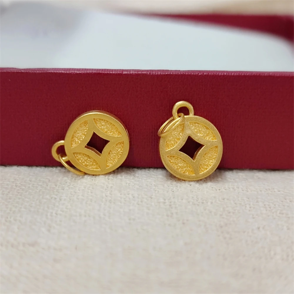 1 шт. Подвеска из настоящего желтого золота 24 К 3D подвеска в виде счастливой