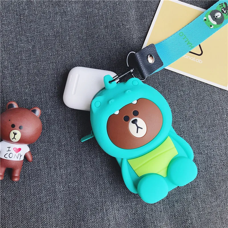 coin purse Кошелек для монет для девочек, силиконовый мини-чехол для Airpods, чехол s, мультяшная сумка, маленький держатель для карт на молнии, кошелек для женщин, карман для денег, Carteira - Цвет: coin purse
