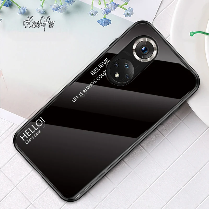 

P 10 20 30 40 50 Case XUANYAO Hard Glass Cover For Huawei P9 P10 P20 P30 P40 P50 Pro Plus Lite e Case Ultra Slim Tempered Glass