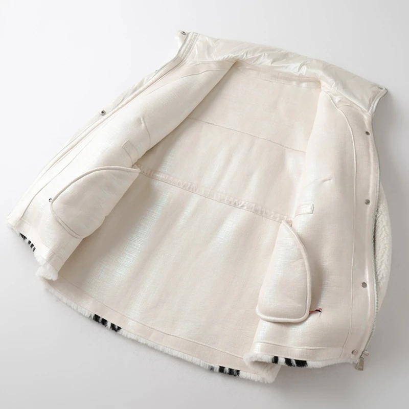 Бархатное пальто из овечьей шерсти с частицами комбинированное женское меховое