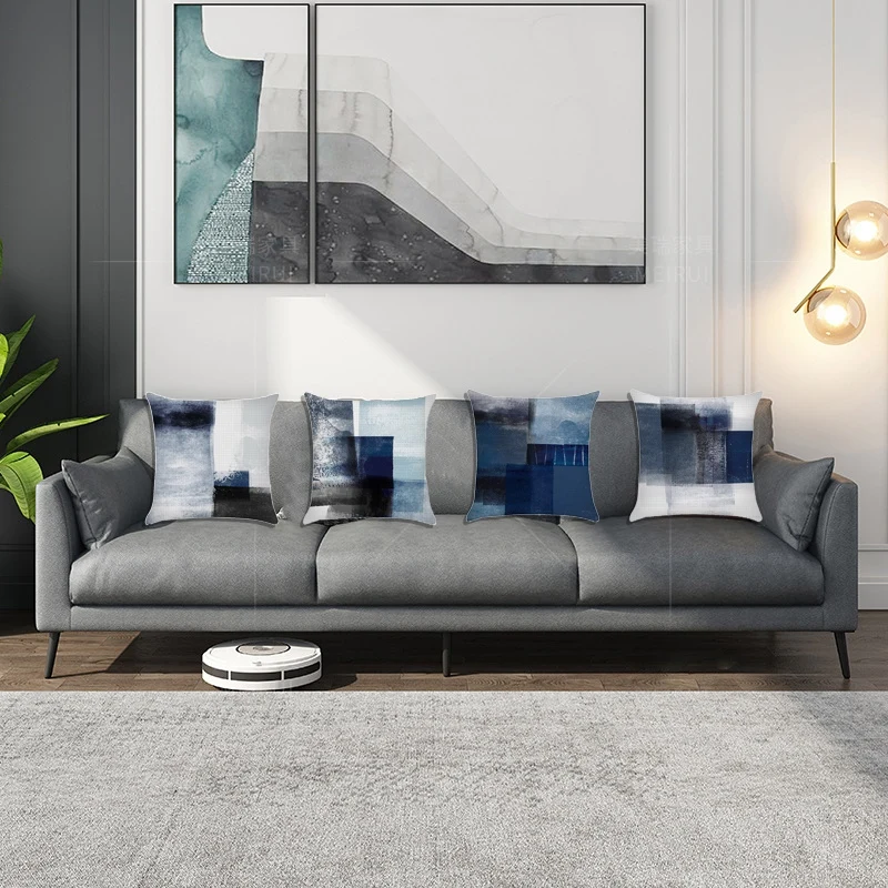 

4PC Geometric Abstract Oil Painting Pillow Case Art Painting Cushion Cover Fashion Square Sofa Cushion Cover 45X45cm