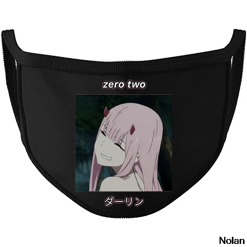 

Japanese Anime Zero Two Aesthetic Anime Girl Mouth Face Mask Dustproof Respirator Mouth Muffle Reutilizables Mascarillas Bandana