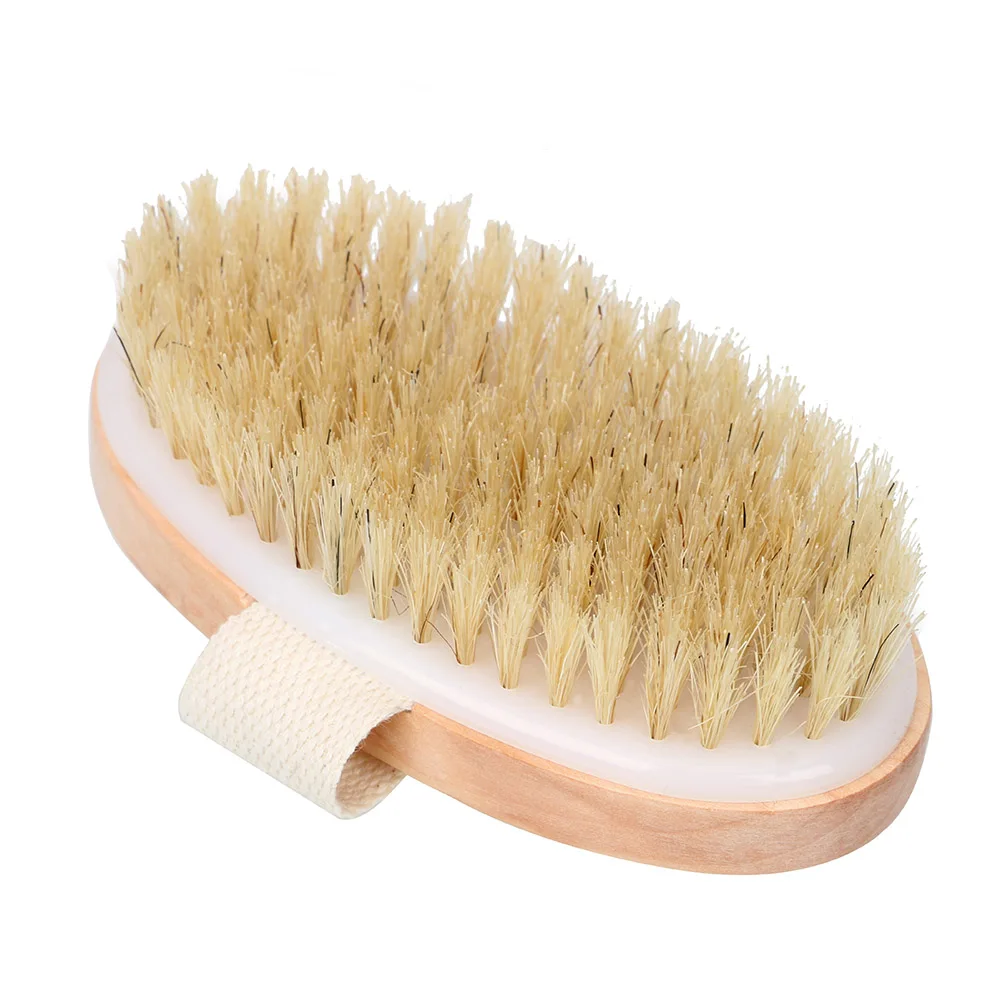 

Soft Natural Bristle Brushes Dry Skin Body Brush Spa Scrubber Exfoliating Cleaning Massage Wash Wooden Bath Shower Bristle Brush