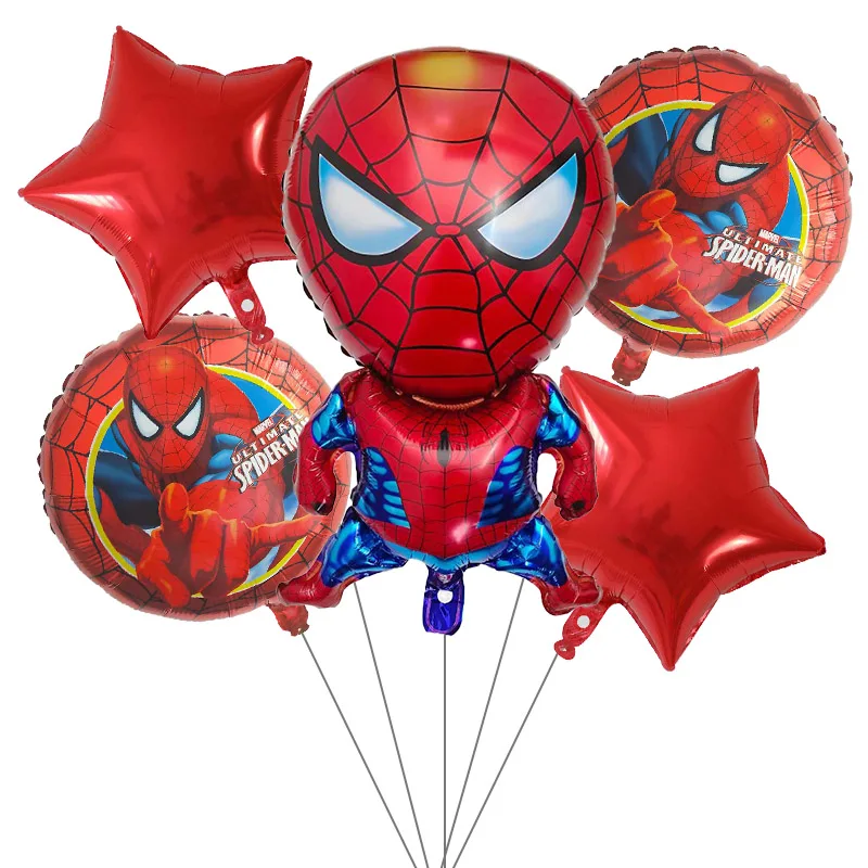 

5Pcs MARVEL Super Hero Balloon Spiderman Aluminum Foil Balloons Kids Birthday Party Decoration Baby Shower Iron Man Globos