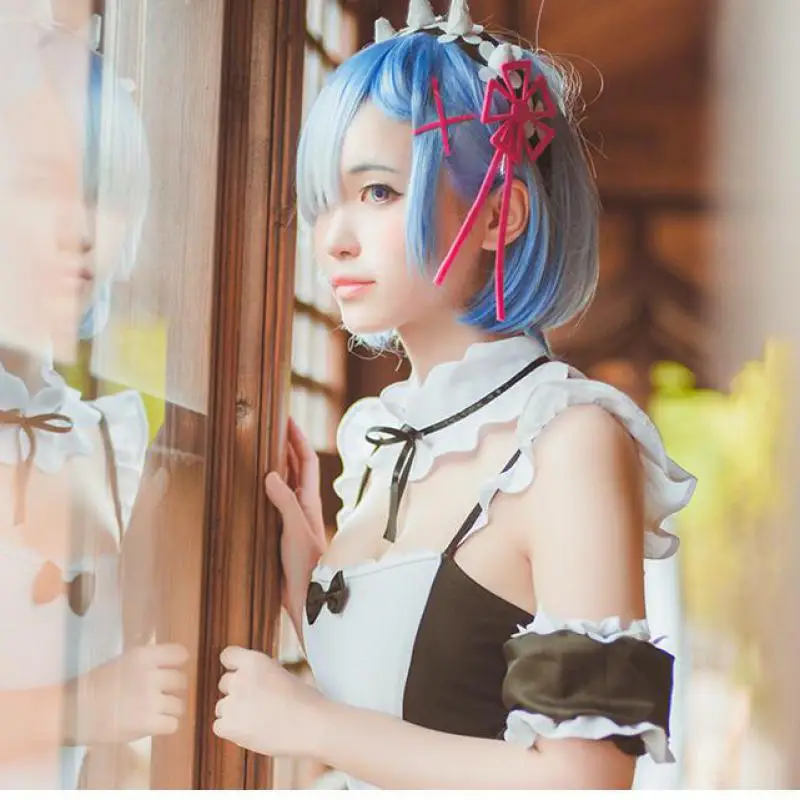 Аниме Re: Zero Ram Rem купальник цельный японский костюм горничной с открытой спиной