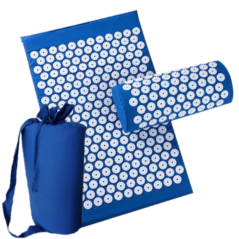 

Массажный коврик Акупрессура с подушкой для снятия стресса/боли/ослабления напряжения (синий)