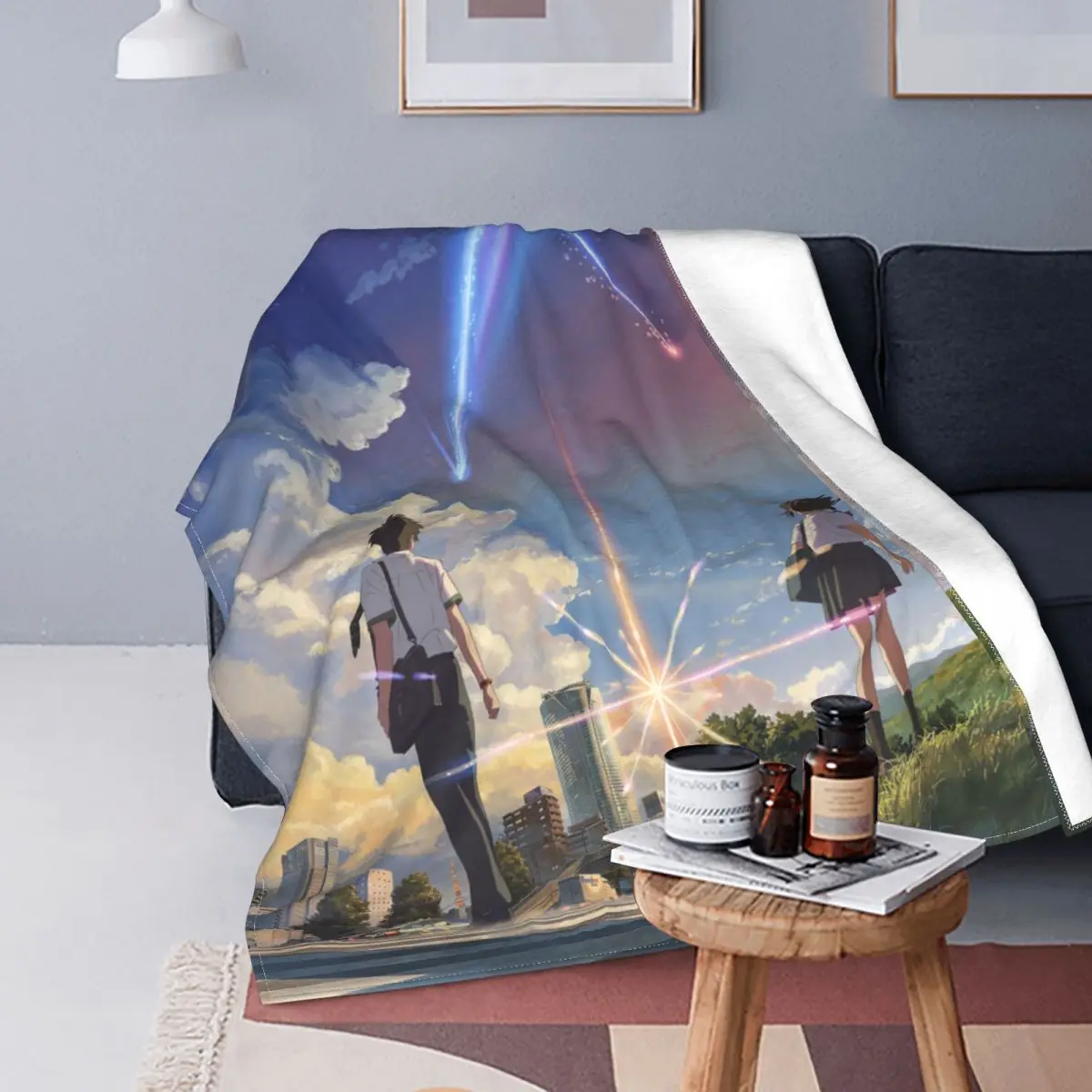 

Флисовое одеяло с вашим именем, аниме комет, s Kimi No Na Wa Mitsuha Taki, уличное легкое покрывало для кровати