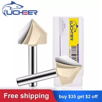 ucheer 1pc v router bits 90%c2%b0 plain milling cutter without bearing guide trimming cutter woodworking tools