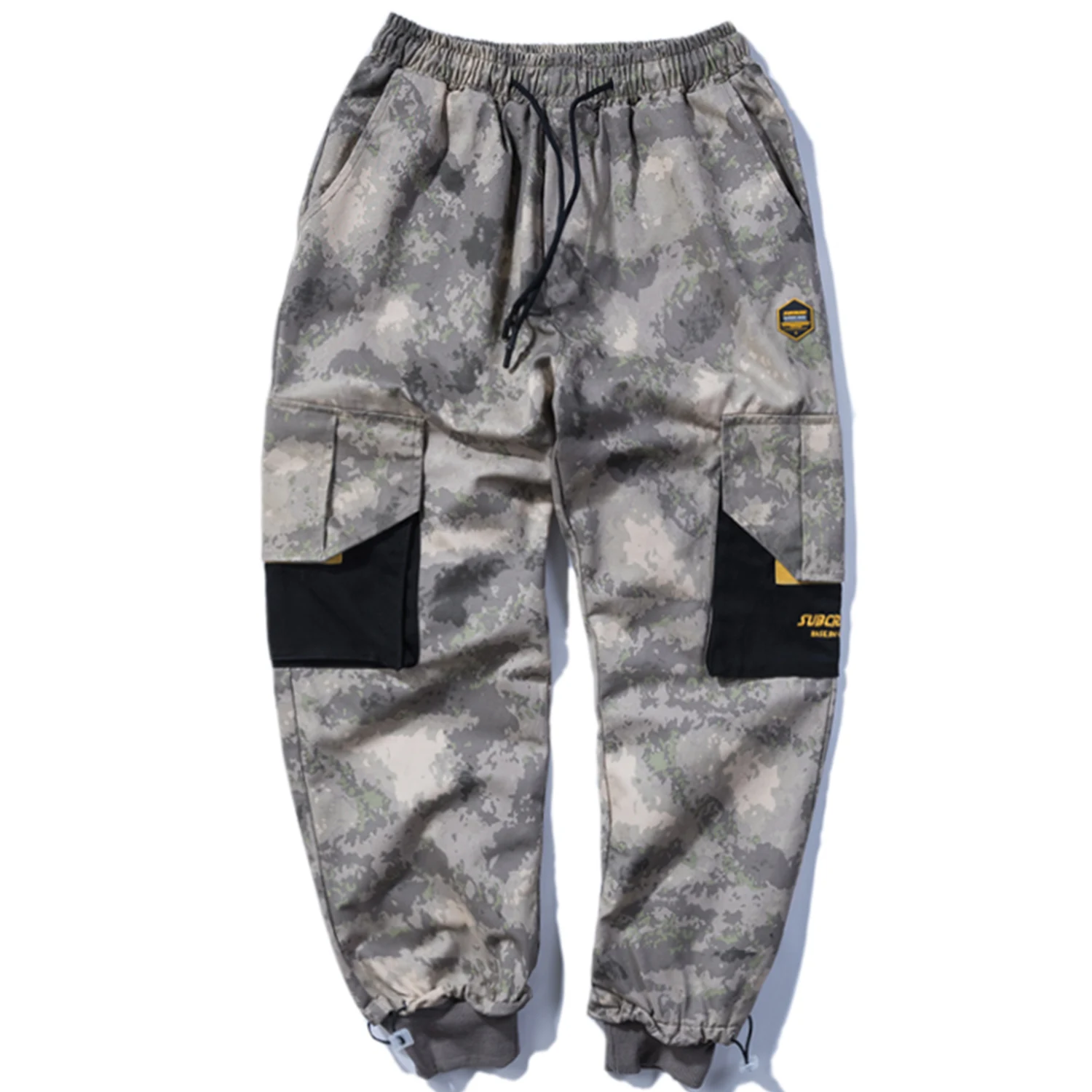 Мужские камуфляжные шаровары составного кроя с большими карманами повседневные