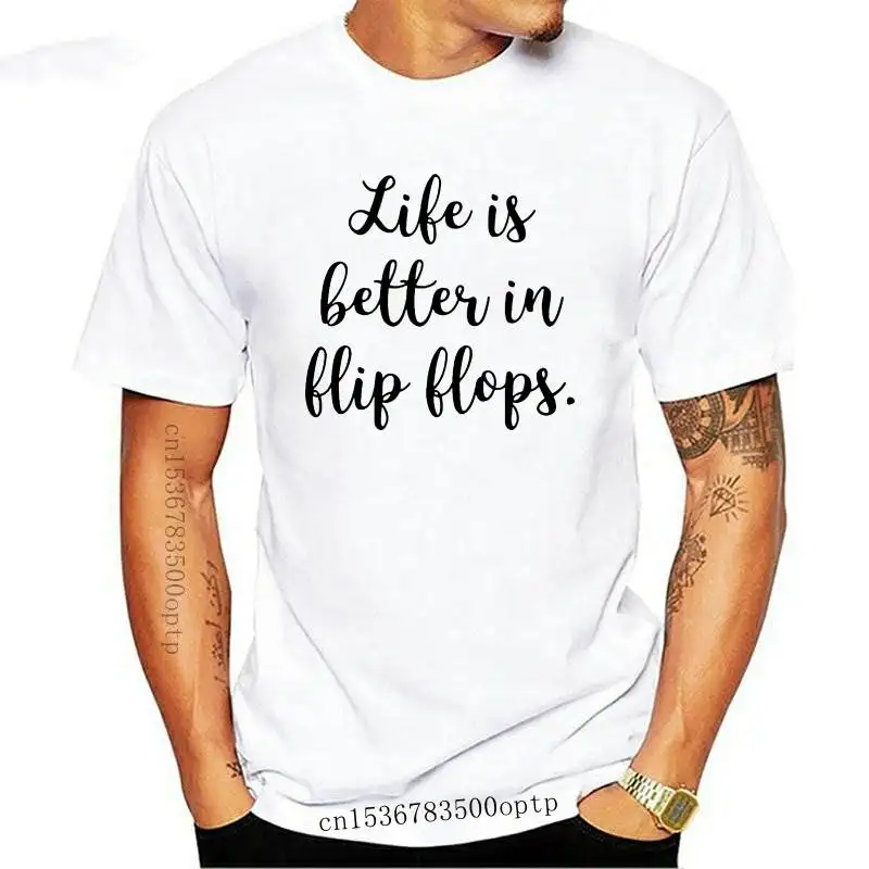 

New Life Is Better In Flip Flops Women tshirt Cotton Casual Funny t shirt For Lady Yong Girl Top Tee Hipster Tumblr ins S-103