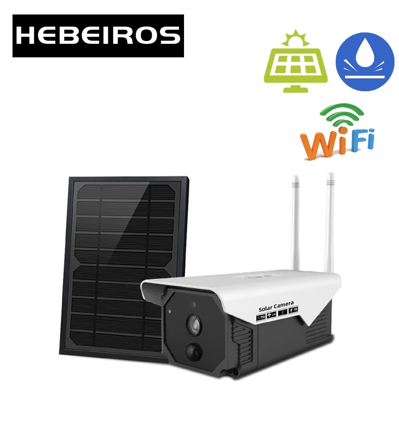Hebeiros солнечная панель перезаряжаемая батарея 1080P Full HD 2MP открытый Крытый PIR