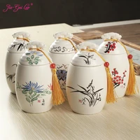 jia gui luo ceramic tea box dried fruit storage cans sealed bottle tea accessories puer tea storage box ceramic jar d091