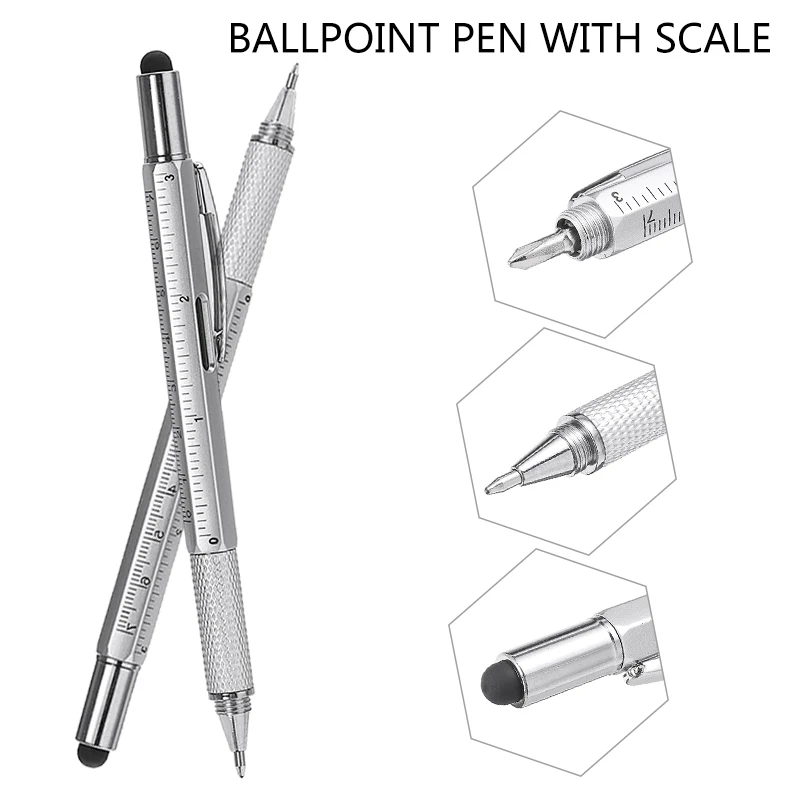 Портативный 6 в 1 шариковая ручка Мульти инструмент с сенсорным экраном Экран