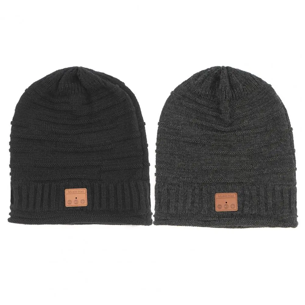 

Унисекс Беспроводной Bluetooth вязаная шапка V5.0 вызова стерео музыкальное бини Кепки подарок