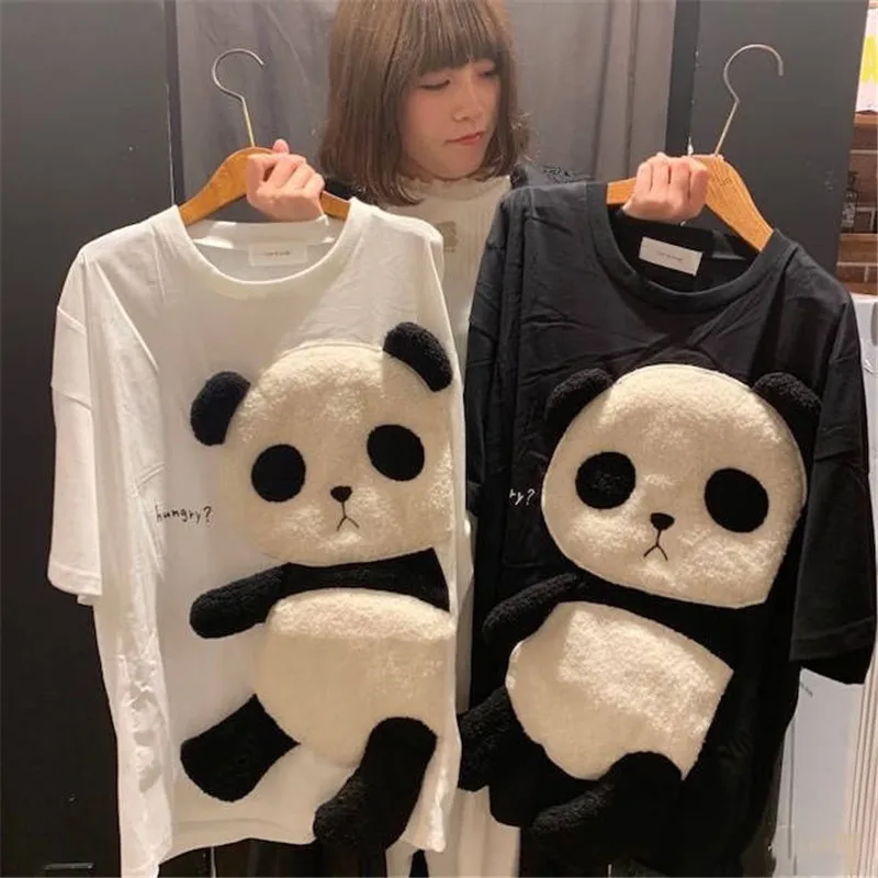 Cotton Summer Japan Ulzzang Female Kawaii Bear T-shirt Japanese Harajuku Cute Tops Casual Loose Cartoon Women Tshirt Streetwear | Женская