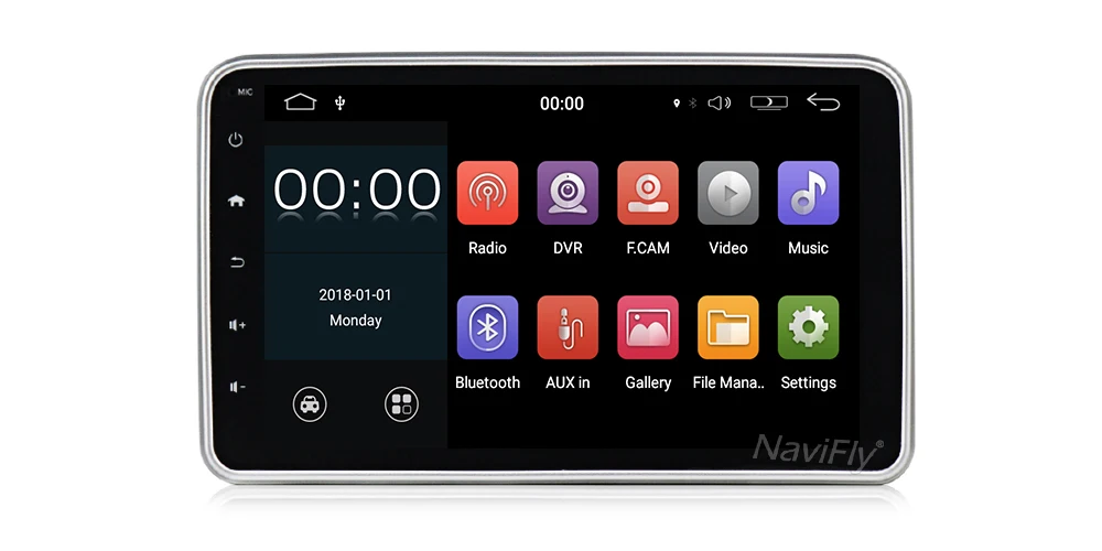 NaviFly 360 градусов вращающийся " Android 9,0 Универсальный Автомобильный мультимедийный плеер wifi Bluetooth Авторадио gps Навигация стерео HD