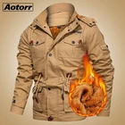 Куртка-карго Мужская, тактическая, теплая, с несколькими карманами, в стиле милитари, Осень-зима кожаная куртка-бомбер