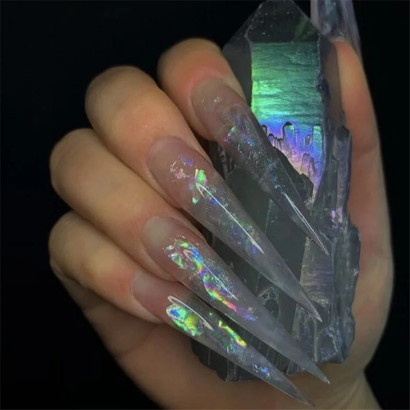 10 рулонов/набор Фольга для ногтей Лазерная сверкающая Смешанная красота