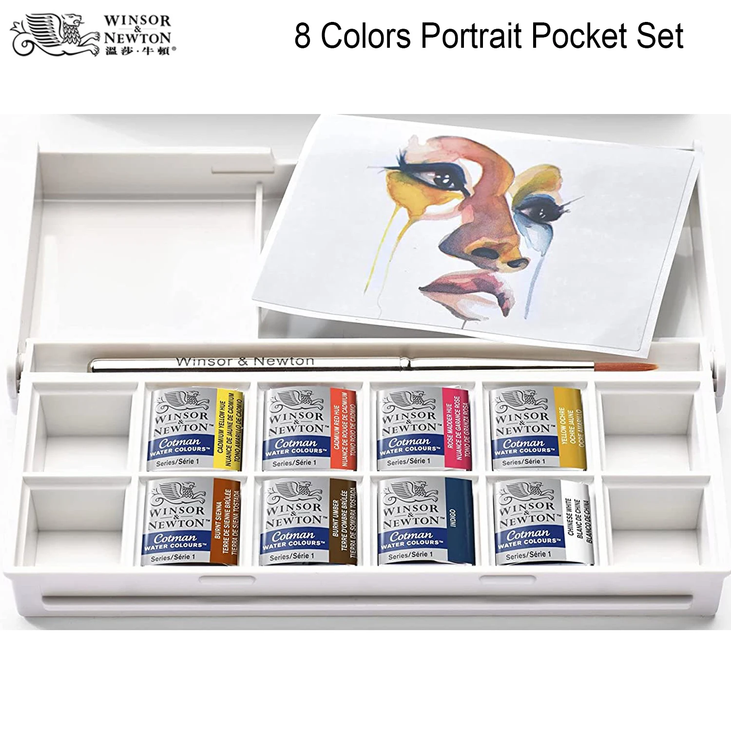 

Winsor&Newton 8 Colors Water Color Pigment Skyscape/Landscape/Portrait/Floral Watercolor Pocket Set
