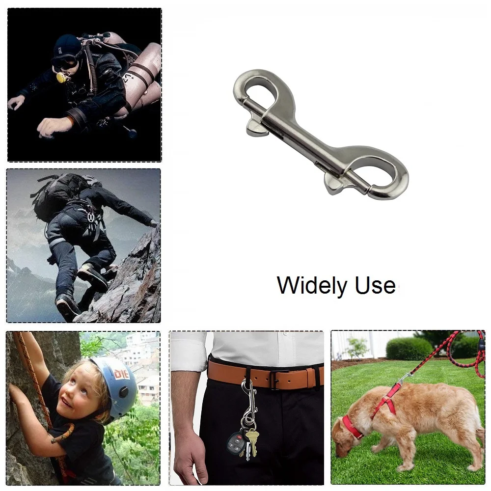 5 шт. 316 нержавеющая сталь 90 мм двухсторонний карабин для дайвинга поводки собаки