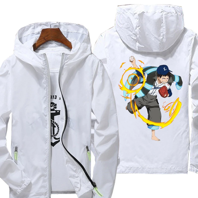 

Куртка Shinra Kusakabe, спортивное пальто, Мужская тонкая ветровка на молнии с капюшоном и сухим принтом