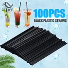 TTLIFE 100 шт.лот 21*0,6 см Черный коктейльные трубочки с пластиковом соломинком DIY вечерние соломенная шляпа для дома на свадьбу и день рождения вечерние поставки