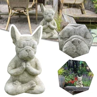 garden decoration cute meditation dog statue animal resin art patio ornament sculpture outdoor decoration for garden yard lawn